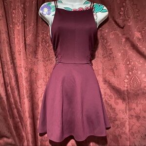 Free People Leaf Cutout Open Back Purple Dress
